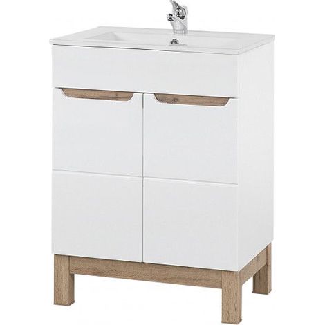 Ensemble sous-vasque + vasque - Blanc - 60 cm - Bali - Livraison gratuite