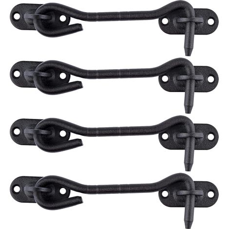 Crochet de Cabine en Acier Inoxydable 104 mm Loquet de Porte Serrures de Portes pour Portes de Grange Coulissante Armoire Fenêtre Abri Jardin Clôture Noir Paquet de 4 Pièces (1/5)