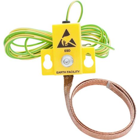 [GEBRAUCHT] B-Ware BJZ Fußbodenerdungsanschluss A-63975 ESD Anschluss 2m Gelb-Grün flexibel sicher (1/2)