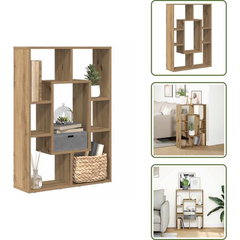 Bibliothèque chêne artisanal 63x20x90 cm bois d'ingénierie - Bibliothèque - Bibliothèques - Étagère - Étagère À Livres (1/5)