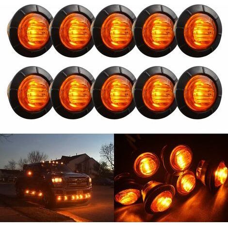 3/4 Pouce Ambre Jaune Rond LED Ampoules Indicateurs DC 12 V Voiture Tronc Feux Arrière Feu De Frein Marqueurs Latéraux Liquidation Feu De Repérage (Pack de 10) 1000 pcs (1/4)