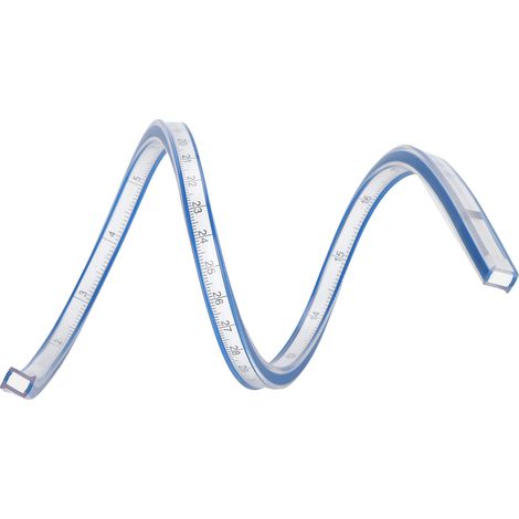 Règle courbe flexible en plastique avec échelle métrique, outil de mesure souple pour le dessin et la couture, règle courbe flexible de 50 cm (1/5)
