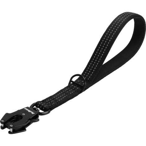 Robust Short Dog Lead 30 cm, Nylon Short Guide with Quick Release, Padded Handle, Reflective Training Lead for Large Medium Dogs (Black) (1/5)