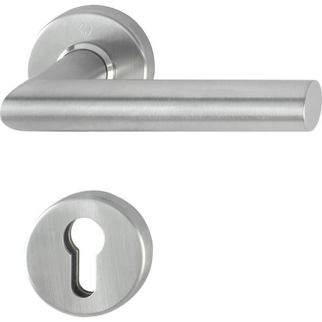 HOPPE Drückerhalbgarnitur AMSTERDAM, Edelstahl matt, TS 67-72mm, Stift 8 mm