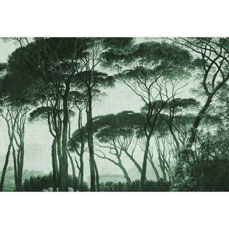 Papier peint panoramique paysage arbre vert Tapisserie panoramique grise nature effet textile Papier peint panoramique nature pour cuisine (1/3)