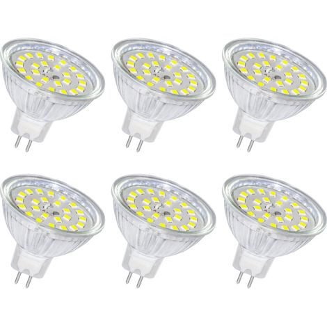 MR16 Ampoule GU5.3 LED 12V 5W Blanc Froid 6000K, 500LM Non Dimmable, Equivalent à 50W Halogène, Ampoule Spot LED MR16 GU5.3 pour Plafonnier, Éclairage Paysager, 6 pièces [Classe énergétique F] (1/5)