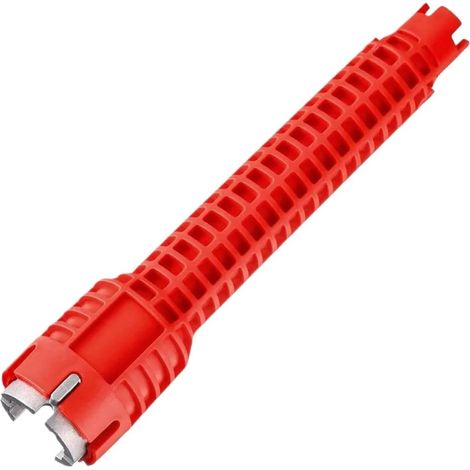 Clé à molette multifonctionnelle, rouge, antidérapante, pour robinetterie, plomberie, entretien, montage et réparations domestiques.-AquaForge (1/5)