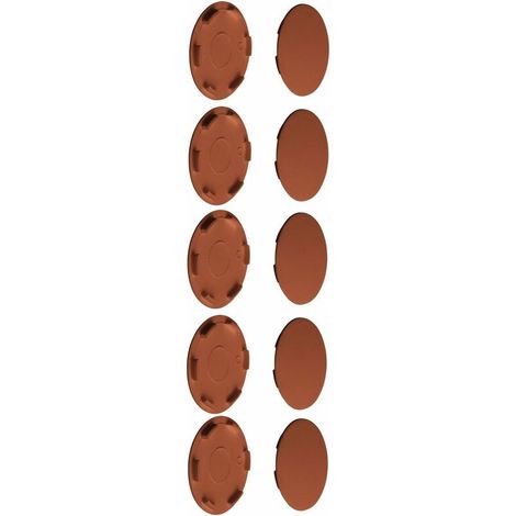 10x cache trou 35mm plastique marron bouchon capuchon protection vis mur