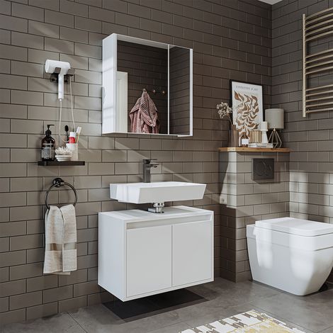 Roomart MELONA-S1-65 Bad-Set 2-tlg 65 cm breit, Weiß