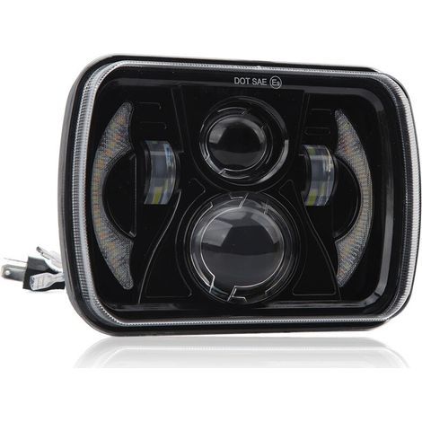Quadratischer LED-Autoscheinwerfer mit Tagfahrlicht, Blinker, wasserfest, hohe Lichtdurchlässigkeit, 12–48 V (1/5)