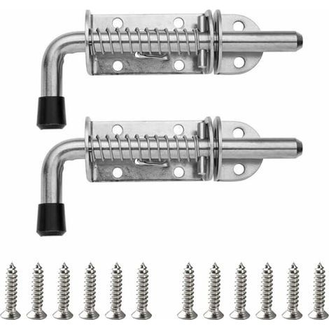 Serrure à ressort en acier inoxydable – Lot de 2 – Installation facile avec trous de montage pré-percés – Revêtement antirouille (1/5)