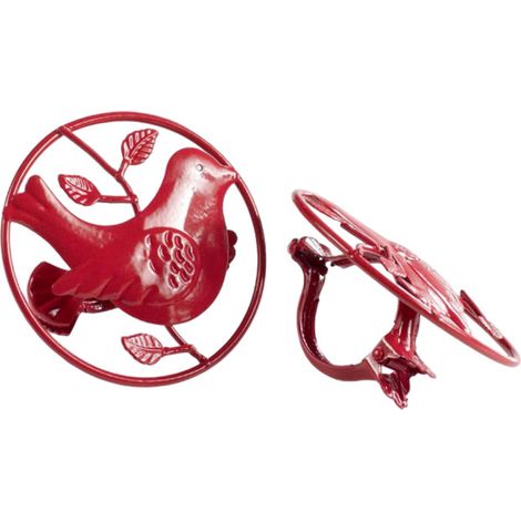 Lot de 2 Embrasses de Rideau "Passero" 8cm Rouge (1/4)