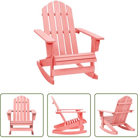 Chaise Adirondack - Chaise à bascule de jardin Adirondack bois de sapin massif rose (1/5)