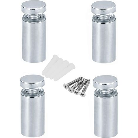 Lot de 4 entretoises de 20 x 12 mm en acier inoxydable pour verre, miroir, clous (1/4)