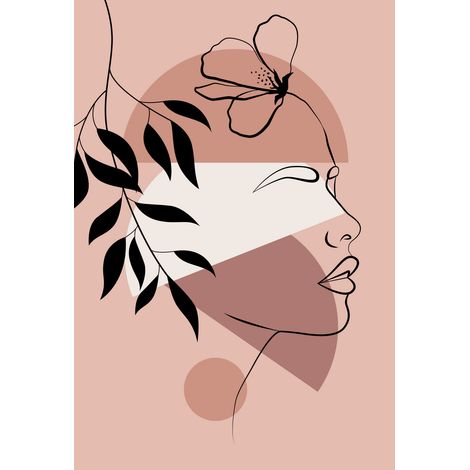 Papier peint panoramique - Femme Boho - 130 cm x 190 cm (1/2)