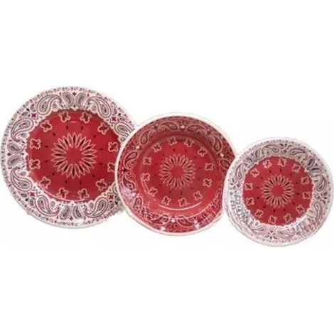 Servizio di Piatti da Tavola in Porcellana Vela Bandana 18 Pezzi Tognana (1/3)