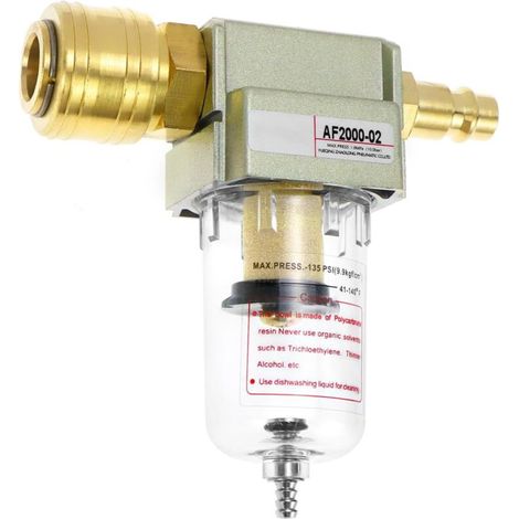 Filtro aria compressa, separatore acqua e olio, separatore acqua aria compressa, 1/4", con raccordo rapido (1/4)