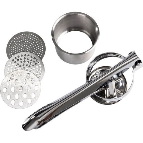 Presse-Purée à Pommes de Terre Professionnel 3 en 1 en Acier Inoxydable Presse-purée de Pommes Pomme de Terre Masher Presse (1/4)