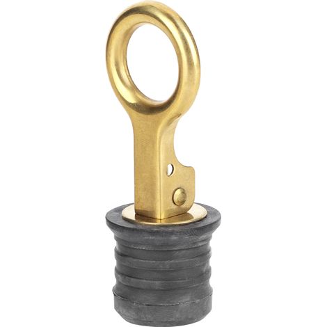 Bouchon vidange bateau – laiton + caoutchouc – trou 1-1/4" – accessoire marin – serré (1/5)
