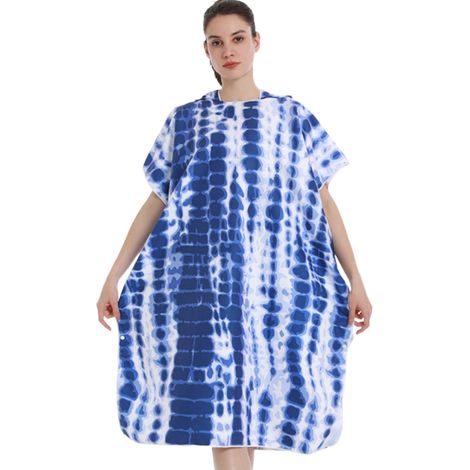 Peignoir de plage à capuche, poncho de bain double face en peluche avec fermeture éclair, peignoir de plage pour se changer après le surf (1/5)
