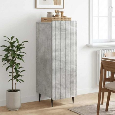 vidaXL Buffet Gris béton 34,5 x 33 x 92 cm Bois d'ingénierie (1/5)