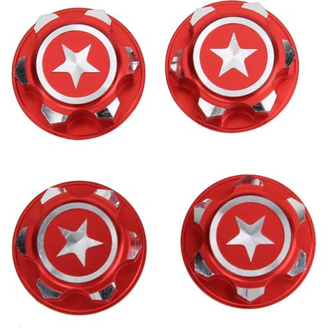 4PCS Écrous de Roue en Alliage d'Aluminium 17mm Hex pour X-MAXX Summit Traxxas Voiture RC (Rouge) (1/5)