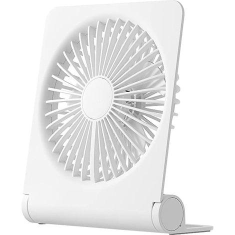 (blanc) Petit Ventilateur De Bureau Rechargeable Usb Portable, Inclinable  160, Avec Batterie 4500mah, Vent Fort, Ultra Silencieux, 4 Modes De Vit (1/5)