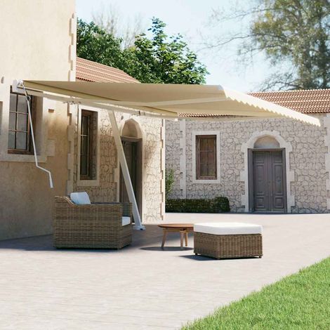 vidaXL Freestanding Manual Retractable Awning 600x300 cm Cream (1/5)