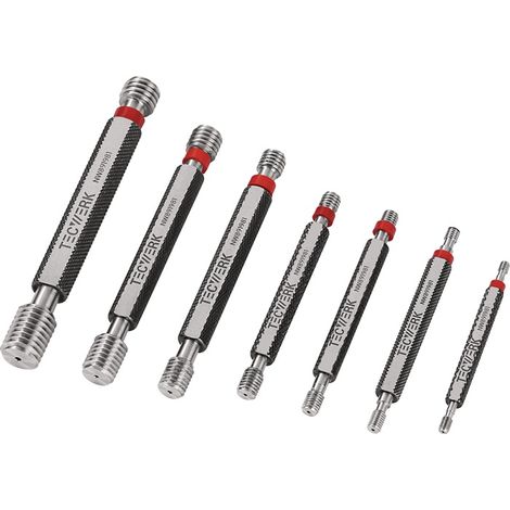 TECWERK Grenzgewindelehrdornsatz 6H je 1 St.M3,M4,M5,M6,M8,M10,M12 f.M TECWERK