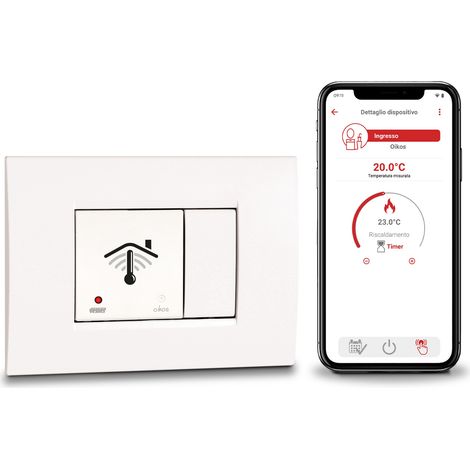 Vemer oikos wifi cronotermostato incasso 2m bianco app ve796000 (1/2)