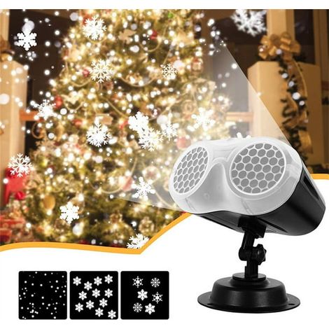 Projecteur LED Noël flocons neige laser extérieur étanche, télécommande minuterie, lumière projection Noël (1/5)