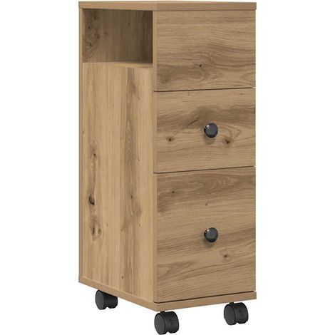 Maison Exclusive - Mobile da Bagno Stretto con Ruote Rovere Artigianale Truciolato