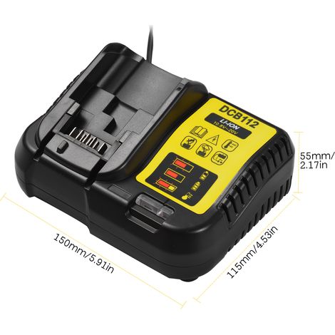 [JAMAIS UTILISÉ]Chargeur de batterie pour outils électriques, chargeur de batterie lithium-ion compatible avec les batteries Dewalt 12 V-20 V Li-ion (prise américaine). (1/4)