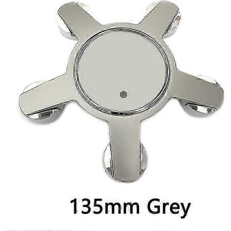 Satz mit 4 grauen und schwarzen Radkappen (135 mm, 69 mm, 68 mm, 61 mm und 60 mm) mit Logo und Emblem, Autozubehör. Teilenummer: 135-4F0601165N (1/5)