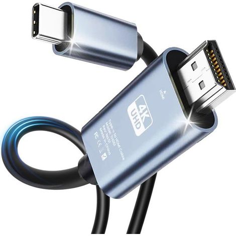 Câble USB-C vers HDMI 4K 2 m – Thunderbolt 3/4 – iPhone 15/16, MacBook, iPad – Velunor (1/5)