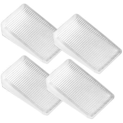 Arrêts de Portes, [Lot de 4] Arrêts Cale Porte Silicone Stop Porte au Sol Butoirs de Porte Protection de Portes et Murs Hauteur Reglable Transparent， (1/5)