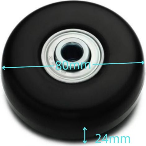 Kit di 2 ruote di ricambio silenziose per valigie 80x24mm in gomma - Accessori per la riparazione di bagagli - ALTRO (1/3)