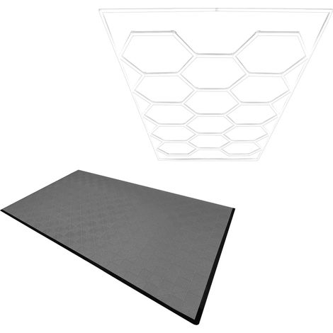 Hexagon LED Light & Vented Garage Floor Tiles x 120 With Edges -