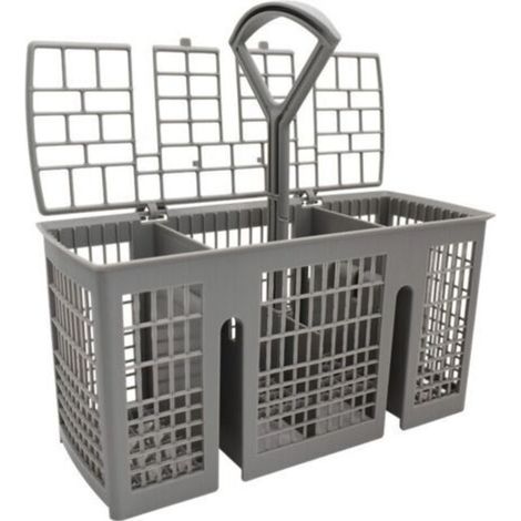 Panier à vaisselle pour lave-vaisselle Siemens Bosch, 220 x 115 x 90 mm, gris, avec une poignée ronde amovible.