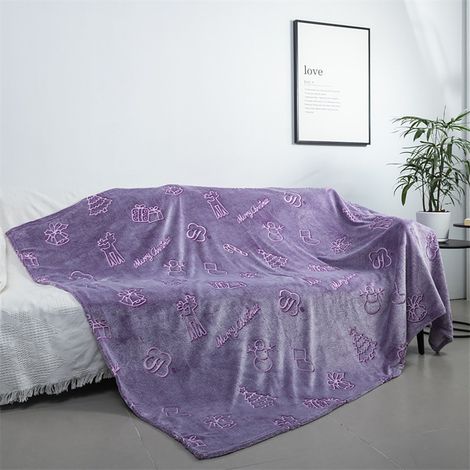 Couverture Luminescente - Motif Arbre De Noël - Pour Lit Canapé Ou Sol - En Polyester - Taille XL - 150 x 200 cm - 1 Pièce (1/5)