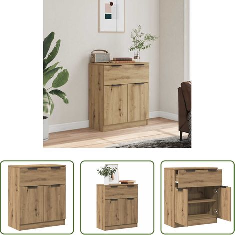 vidaXL Eiche - Sideboard Artisan-Eiche 60x30x70 cm Holzwerkstoff (1/5)