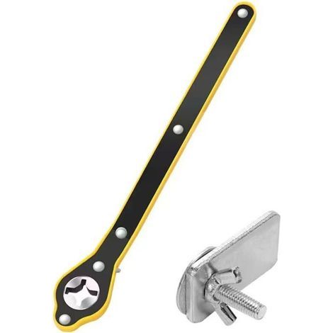 Lntyq Clé à molette pour Voiture - Clé à cliquet Jack pour cric à Ciseaux,Clé à Ergot pour Pneu, clé à Voiture, Conception Bouton Positif et d'inversion (1/4)