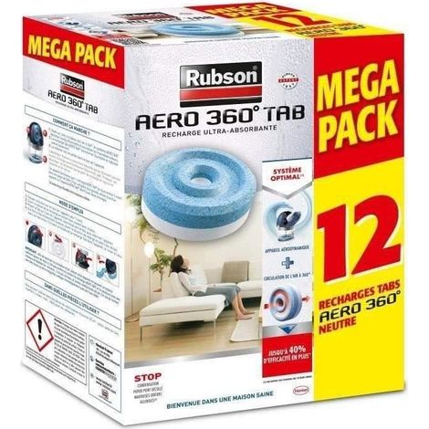 Recharge Aero 360 Neutral für den RUBSON Feuchtigkeitsabsorber - 12 Nachfüllpackungen (1/5)
