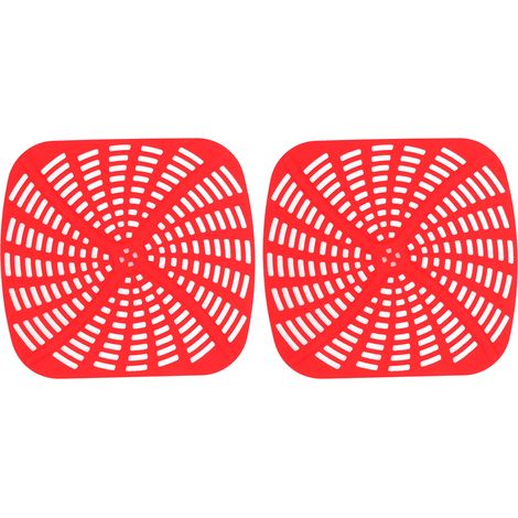 Ortviai Tapis en silicone réutilisable pour friteuse Ninja Foodi AG301 – 2 pièces rouges, résistant aux rayures, 22,2 x 20,7 cm (1/5)
