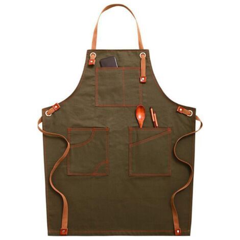 Tablier en Denim à Bretelles Réglables, Imperméable Résistant à l’Huile, Cuisine, Coiffeur, Homme et Femme (1/5)