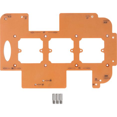 Gabarit d'ouverture de prise de commutateur, boîte inférieure de trou de 70x70mm R20 R25 R30, gabarit d'angle de routeur (1/5)