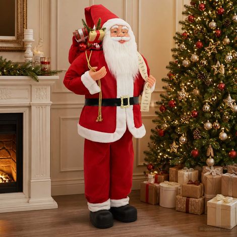 vidaXL Statuetta di Babbo Natale Rosso 180 cm Poliestere (1/5)