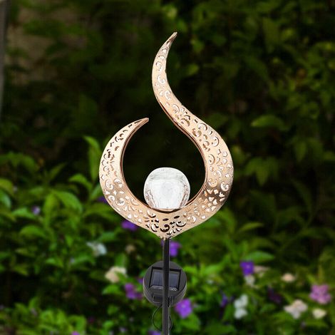 Lampe solaire LED d'extérieur ajourée, luminaire de jardin rétro en fer forgé, lampe de pelouse créative et étanche (1/5)