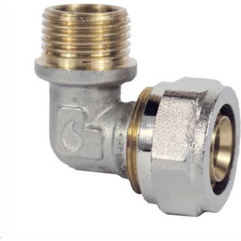 Codo Compresión Rosca Macho Multicapa Reticulada