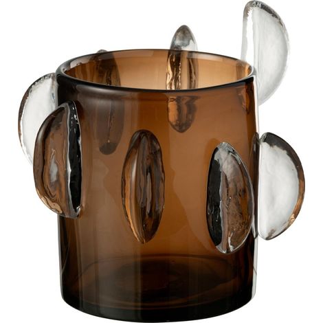 Vase Design en Verre "Steggy" 24cm Marron